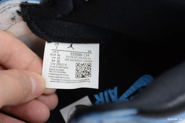 Retro AIR 1 White Black 555088-134 Jordan High University Blue 1029